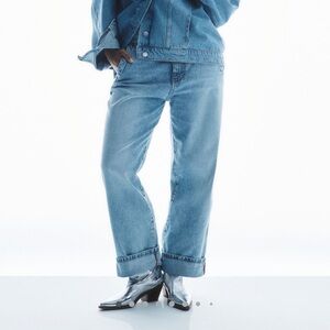 Pilcro The Lonnie Cuffed High Rise Crop denim size 29